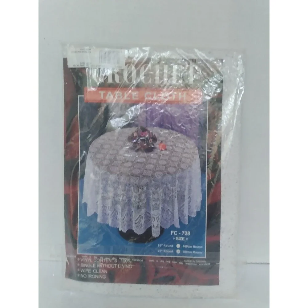 Vintage Style Round‎ Crochet Lace Tablecloth Pattern FC-728 Dining Table Cover